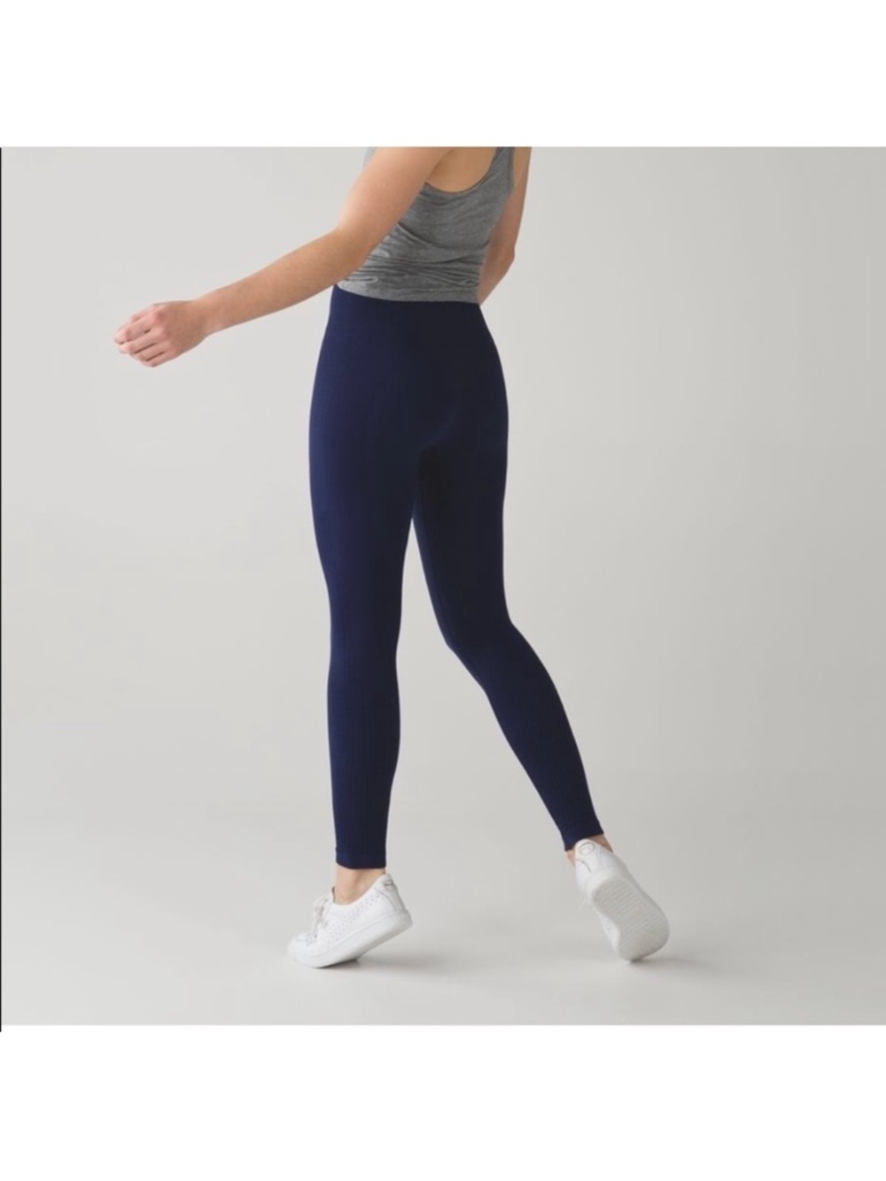 Lululemon Flow and Go Tights Navy Blue Full Length Size 2 Hero Blue